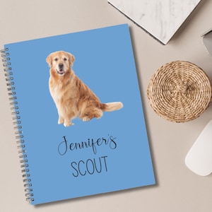 Dog Picture Personalized spiral notebook, 8.5 in x 11 in notebook, personalized journal,gift for dog lover, custom dog gift, gift for friend