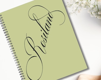 Elegant script Personalized spiral notebook, 8.5 in x 11 in spiral notebook, Personalized with name, custom notebook,  gift for friend