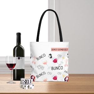 Bunco Tote Bag, personalized bunco tote bag, gift for bunco player,  gift for friend, custom bunco bag, bunco night bag