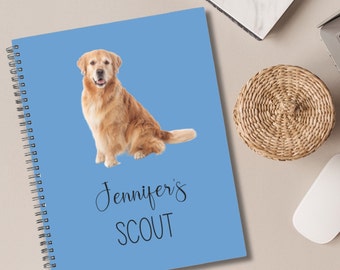 Dog Picture Personalized spiral notebook, 8.5 in x 11 in notebook, personalized journal,gift for dog lover, custom dog gift, gift for friend