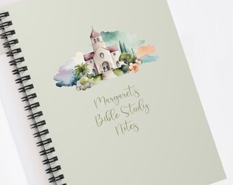 Bible Study Notes, Personalized spiral notebook, Church journal, gift for friend, prayer journal, gift for study group, gift for Christian