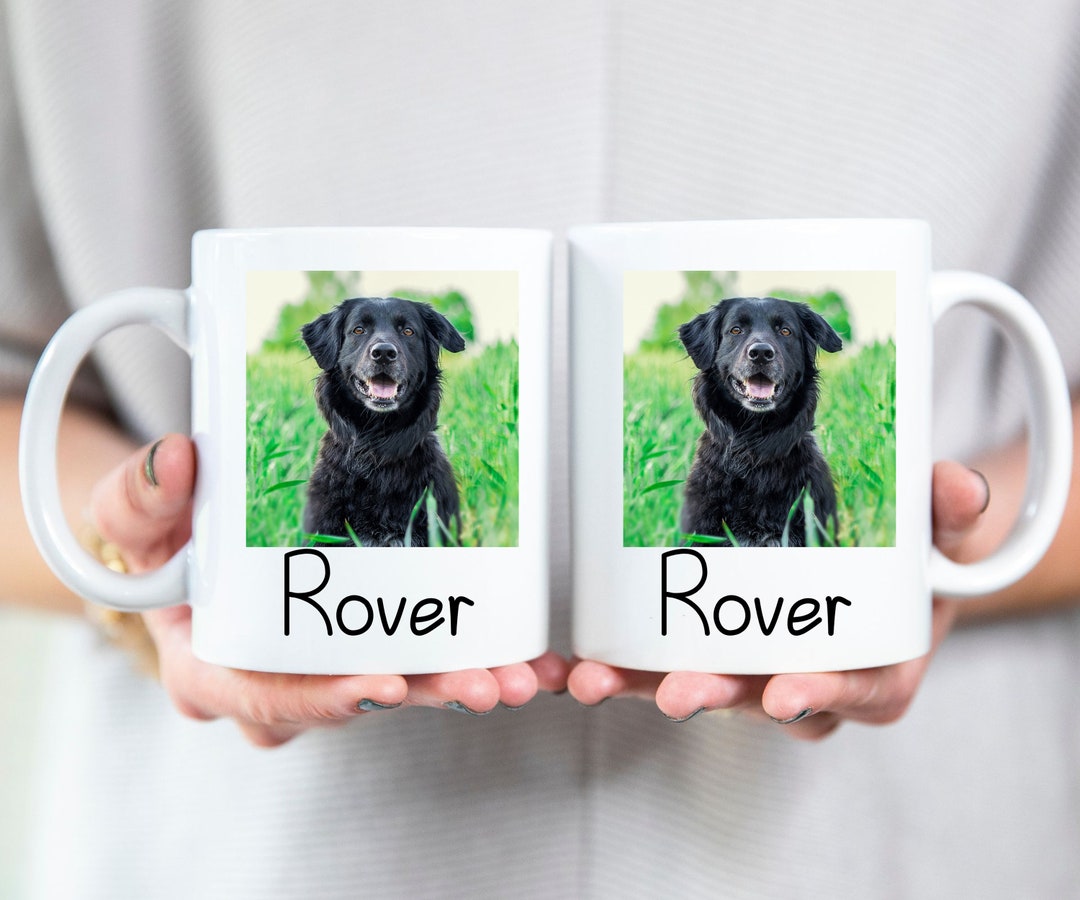 View of Personalized Dog Photo Mug, Custom Pet Portrait Gift - Etsy