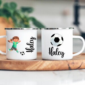 Soccer girl Mug, Personalized Mug for Kids ,Mug for girls, Kids Shatterproof Mugs with Handle, Party Favors, Children&#39;s Gift