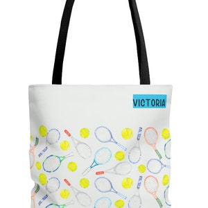 Tennis themed Tote Bag, tennis tote bag, personalized tote bag, gift for tennis player,  gift for friend, custom tennis bag, shopping bag