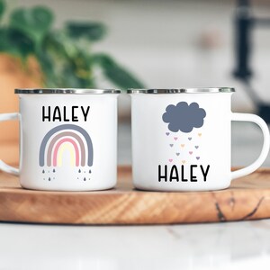 Rainbow and Cloud Mug, Personalized Mug for Kids ,Mug for girls, Kids Shatterproof Mugs with Handle, Party Favors, Children&#39;s Gift