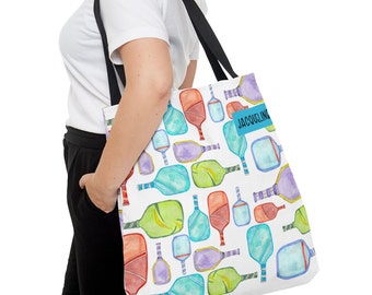 Pickleball Tote Bag, pickleball paddle tote bag, personalized tote bag, gift for pickleball player,  gift for friend, custom pickleball bag