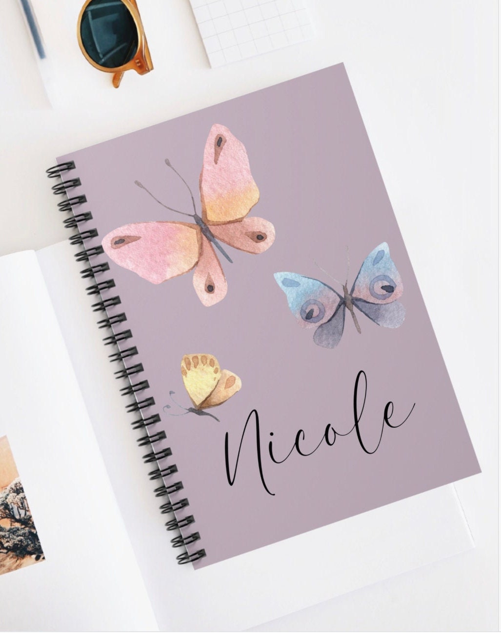 Butterfly Spiral Journal, Spiral Notebook, Gift for Butterfly Lover, Personalized Journal, Gift