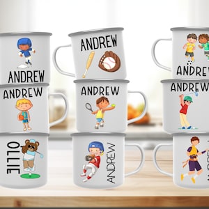 Sports Mug for Boy, Child Personalized Mug , Mug for Boys, Kid&#39;s Shatterproof Mug, Boy Party Favors, Kid&#39;s Gift,Kid Mug for Hot Chocolate