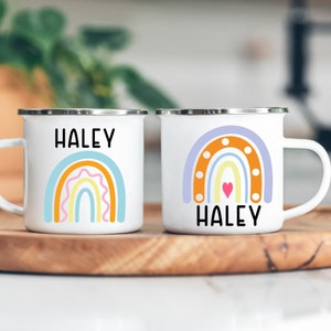 Rainbow Mug, Personalized Mug for Kids ,Mug for girls, Kids Shatterproof Mugs with Handle, Party Favors, Children&#39;s Gift, Rainbows