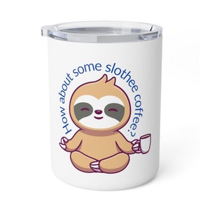 Café Slothee: caneca de café isolada, 10 onças