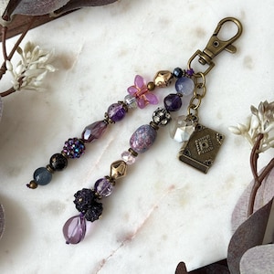 Whimsigoth Spell Book Mystic Bag Charm Keychain, Backpack Charm