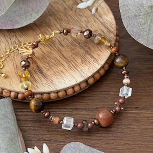 Tigerauge Edelstein Perlen Armband