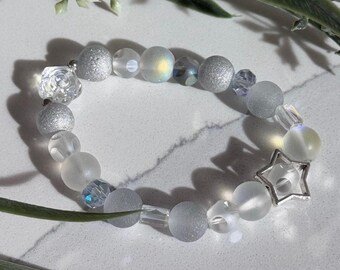 Pulsera de cuentas de vidrio Lunar Frost