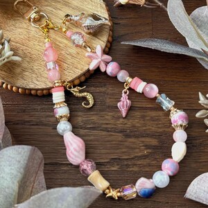 Pink Bermuda Sands Ocean Phone Wrist Strap Keychain