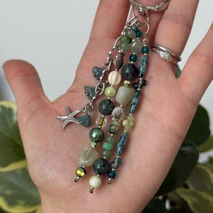 Kelp Forest Natural Gemstone Bag Charm Keychain