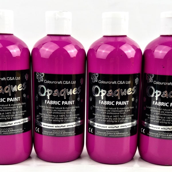 Fabric Paint for Textile (Soft Handle Finish) 4 x 250ML - Magenta - More than 65% Off!