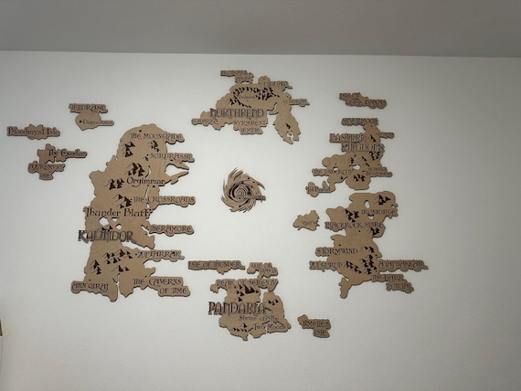 World of Warcraft Wooden Map, Azeroth Laser Cut Files (SVG DXF AI