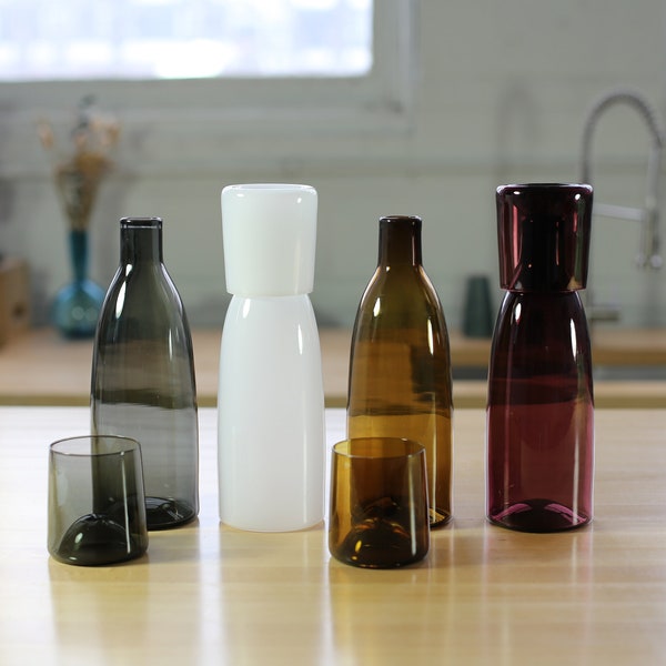 Blown Glass Water Carafe Set