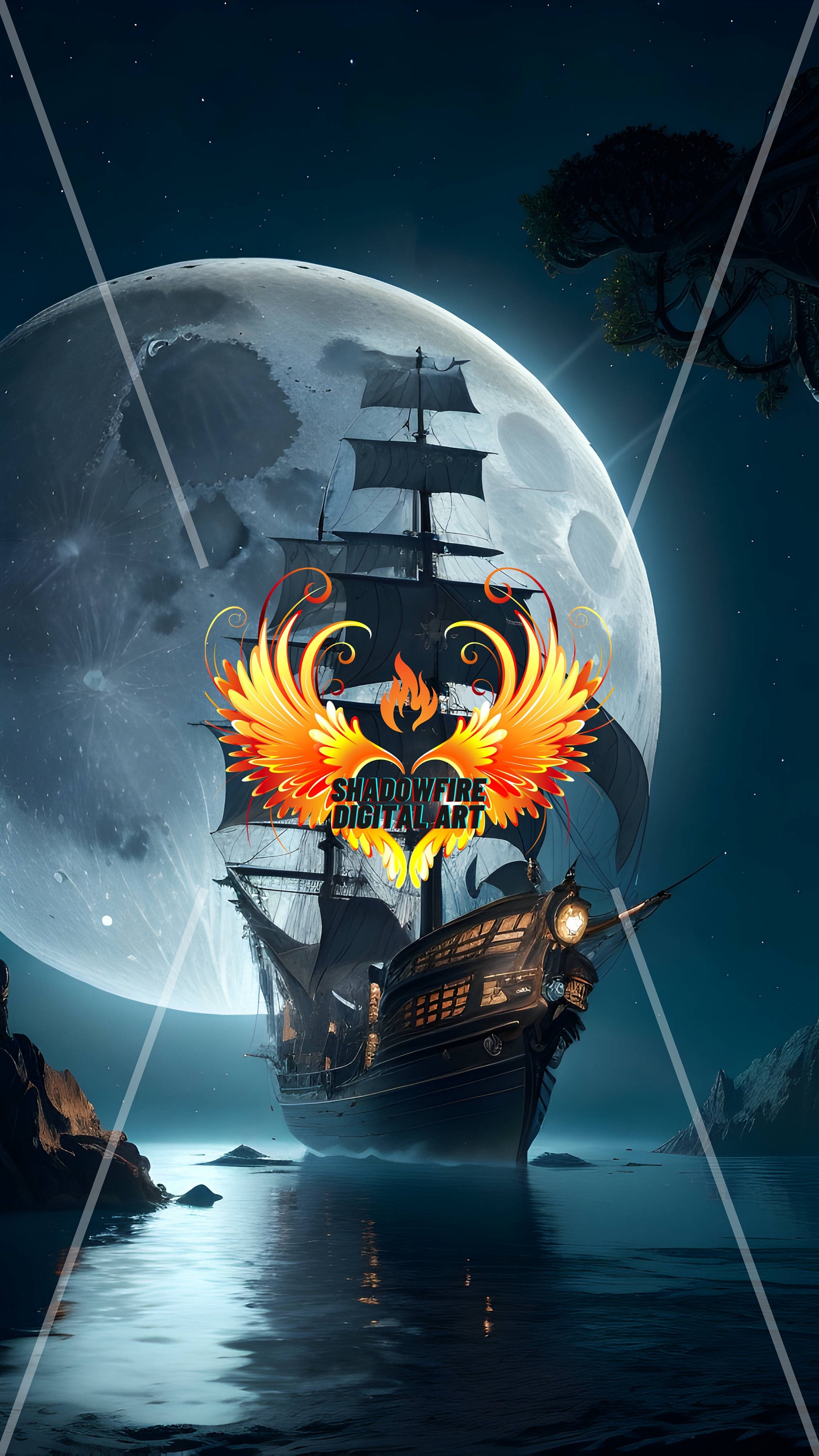 Moonlit Pirate Voyage - 4K Photorealistic Wallpaper Multi-pack ...