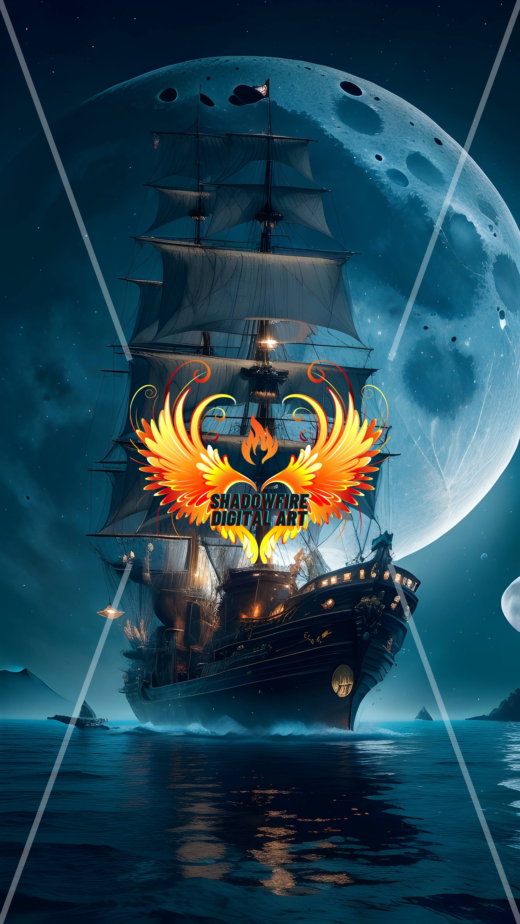 Moonlit Pirate Voyage - 4K Photorealistic Wallpaper Multi-pack ...