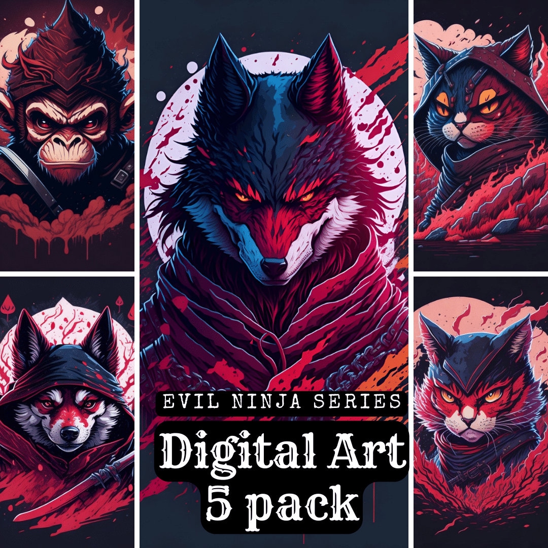 Evil Ninja Series: A Captivating Multi-pack of 5, Digital Art ...