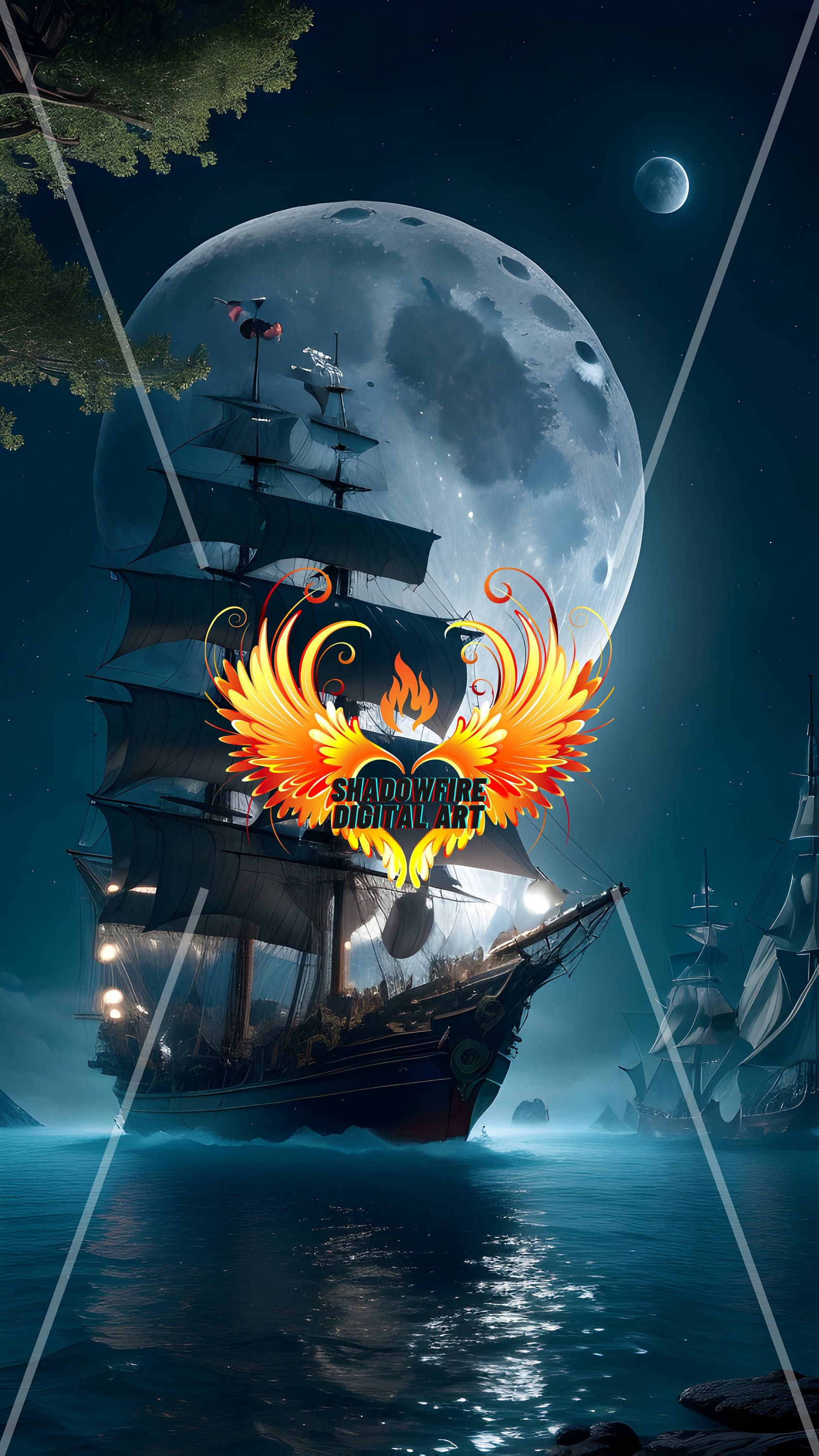 Moonlit Pirate Voyage - 4K Photorealistic Wallpaper Multi-pack ...