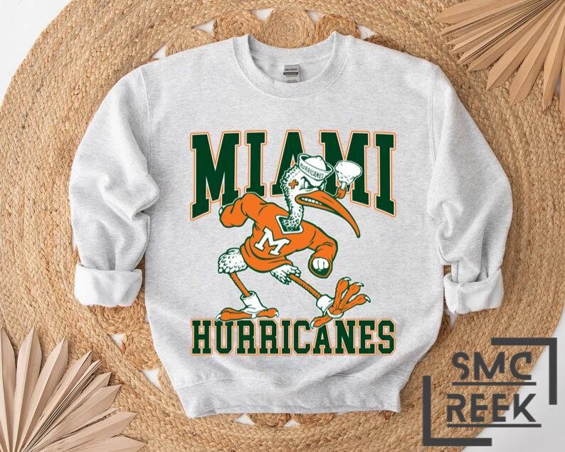 Miami Hurricanes Sweater Mens XL Vintage Y2K College Football Embroidered