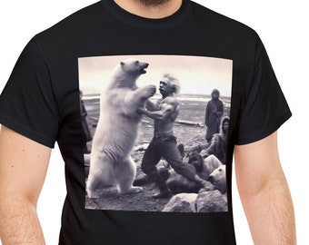 Albert Einstein kämpft gegen einen Eisbären in der Arktis, lustiges Shirt, Meme Shirt, Eisbär-Shirt, Bärn-Shirt, Einstein Shirt, Wissenschaftler-Shirt