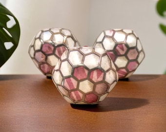 Hand-Painted Ceramic Cupboard Knobs: Floral Boho Decor