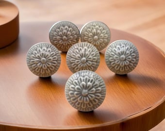 Ceramic Knobs for Cabinets - Decorative Drawer Pulls & Kitchen Cabinet Door Handles, Cupboard Knobs Set