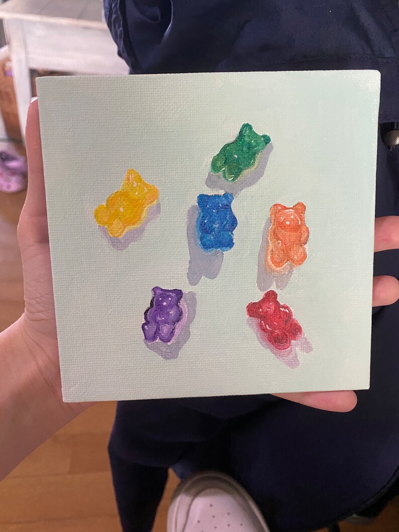Gummy Bears Original Painting, Fine Art, Acrylic Painting Room Decor Etsy