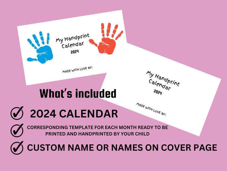 Handprint Calendar 2025, Unique Christmas Gift, Grandparents Gift