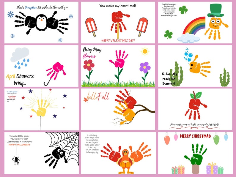 Handprint Calendar 2025, Unique Christmas Gift, Grandparents Gift