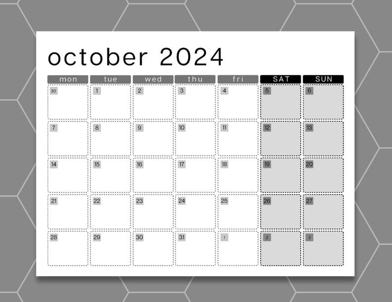 Octoberdecember 2024 Monthly Calendars Q4, Landscape, Letter, Instant