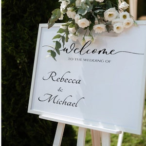 Welcome to our wedding | minimalist and aesthetic welcome wedding sign | Recpetion sign | cursive fancy wedding sign | template download