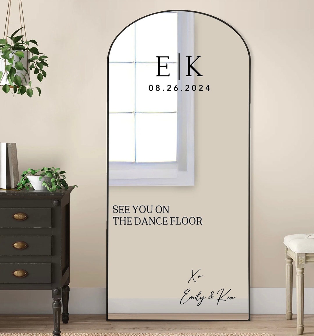Personalized Wedding Mirror Decal: Dance Floor Welcome Sign - Etsy