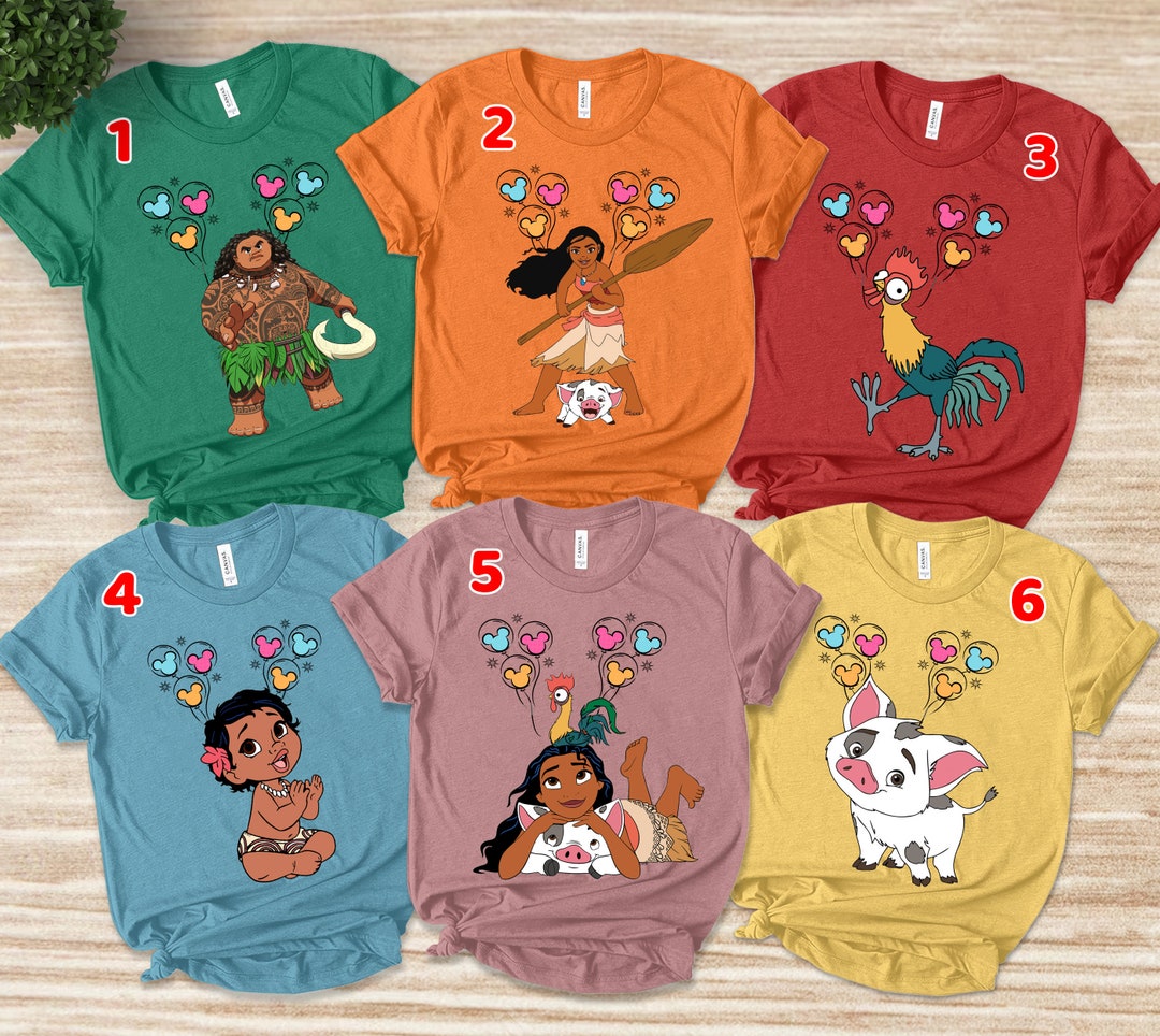 Moana Movie Characters Shirts Disney Moana Shirts Disney - Etsy