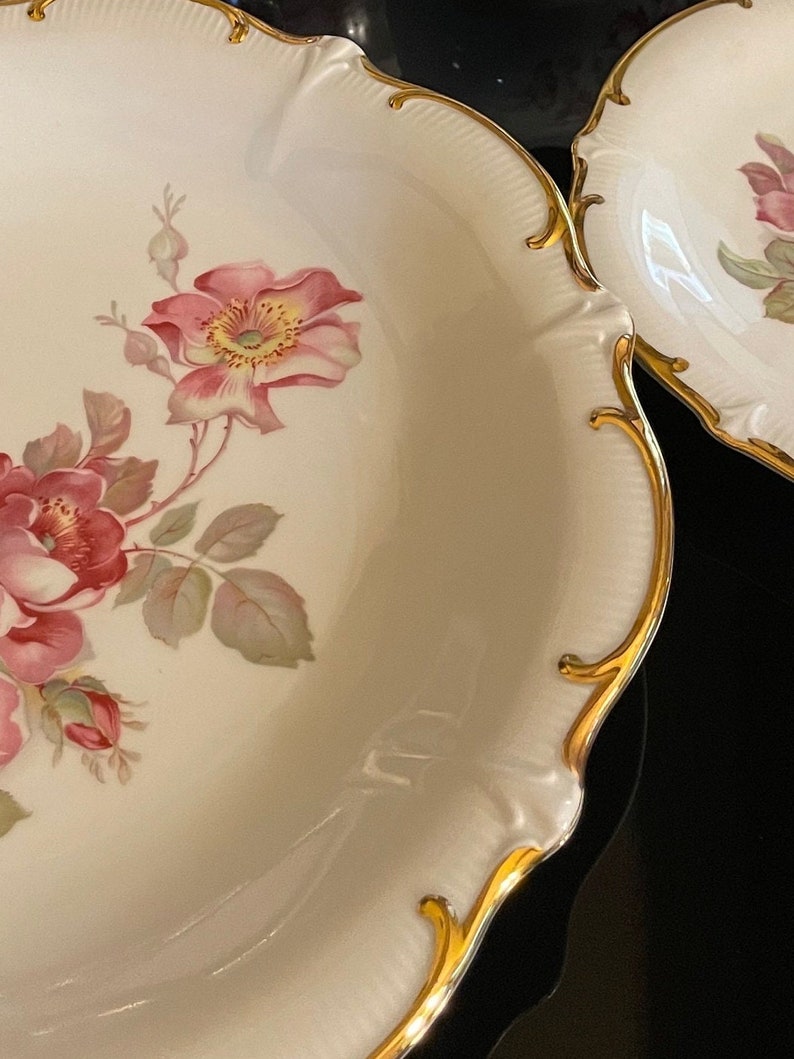 Wild Rose Bavaria Schumann Arzberg Serving Plates With Gilded Edges - Etsy