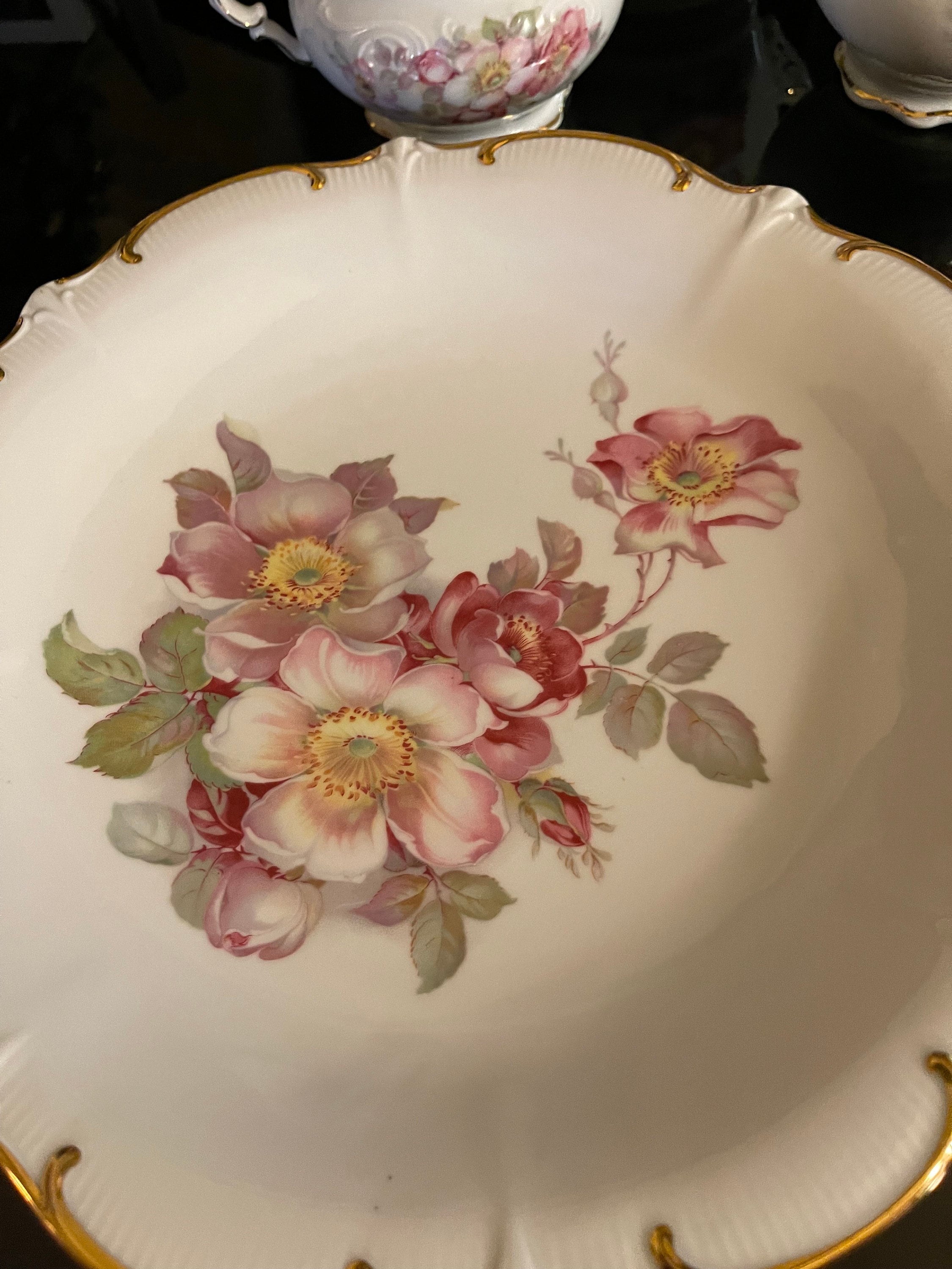 Wild Rose Bavaria Schumann Arzberg Serving Plates With Gilded Edges - Etsy