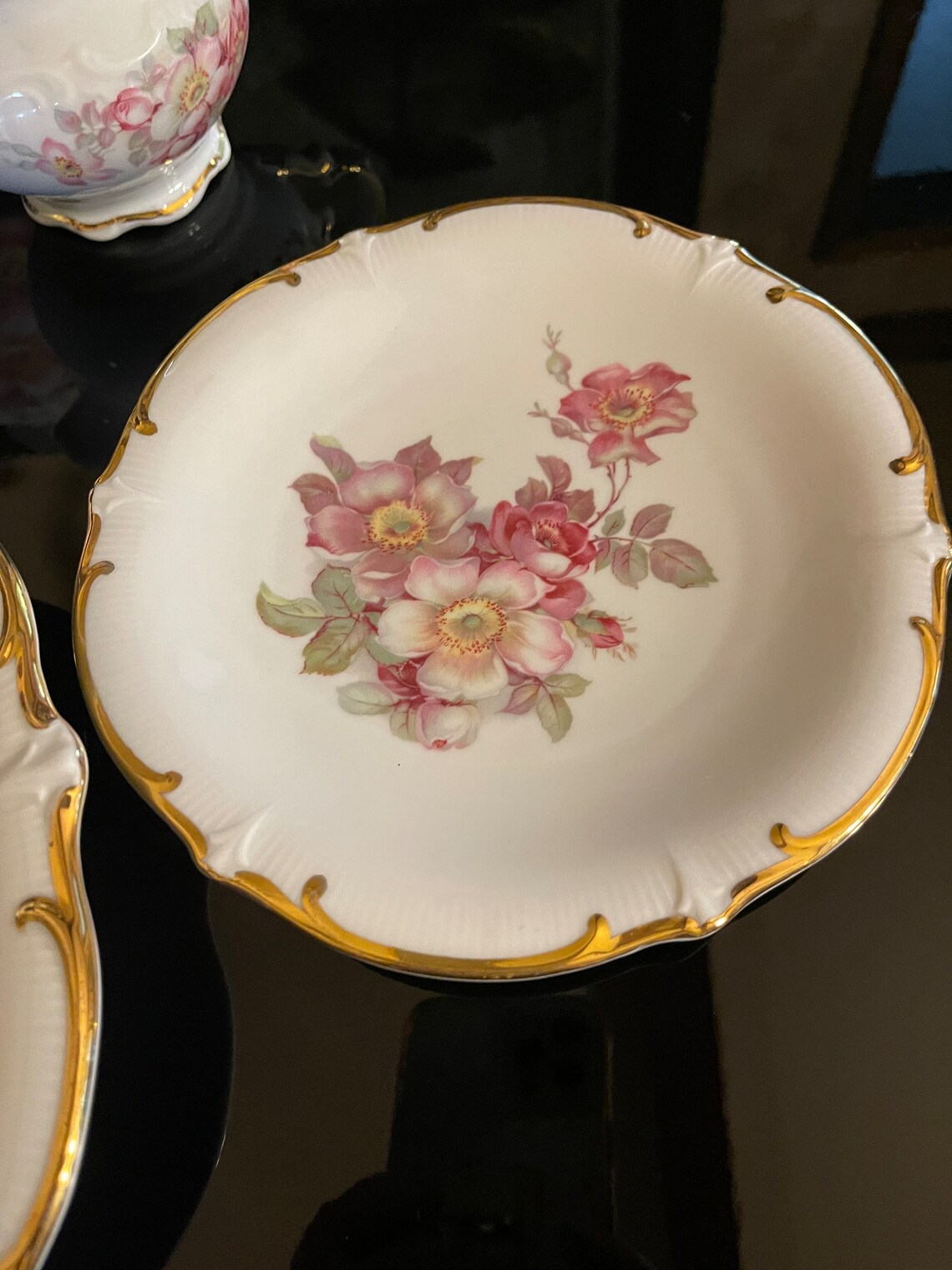 Wild Rose Bavaria Schumann Arzberg Serving Plates With Gilded Edges - Etsy
