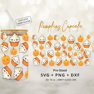 Cupcake Pumpkins 16oz Libbey Glass, Halloween Cupcake, Glasses Pumpkin, Halloween Clipart, Fall Clipart, Spooky Season