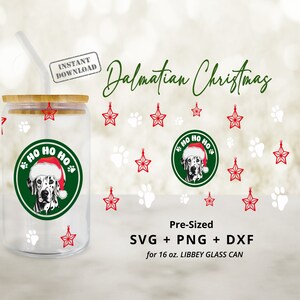 Dalmatians Libbey Glass Wrap, 16oz Dalmatian, Christmas Dog, Christmas Clipart, Snow png, Festive svg, Festive