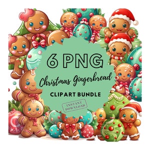 Gingerbread Christmas Clipart, Gingerbread png, Christmas Clipart, Candy Cane png, Sublimation Design, Candy Cane Vector