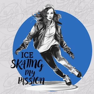 Ice Skate My Passion Girls Hockey Clipart png For Sublimation Designs Invitations Scrapbooking Gift Hockey Lovers