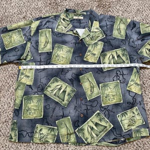 Tommy Bahama Seide Aloha Shirt XXL Postkarte Karte Segelboot Hawaii Hula Loop Kragen Bild 6