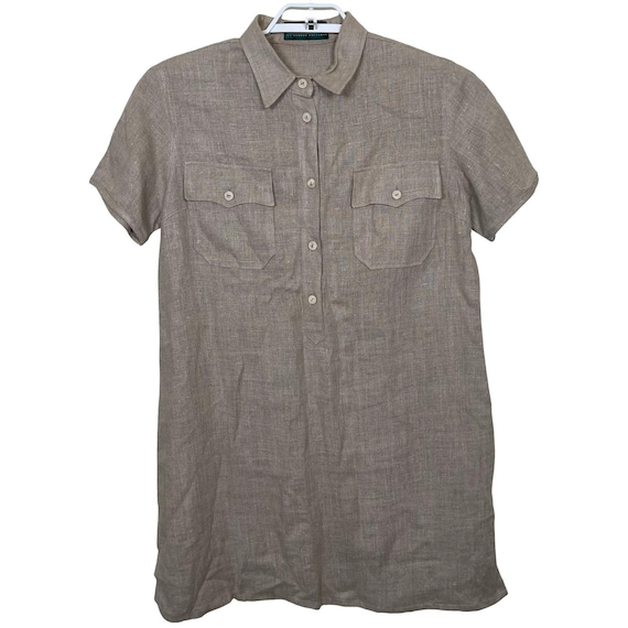 Vintage Harv Benard Linen Shirt Dress 14 Short Sleeve Button up Utility  Safari - Etsy Israel