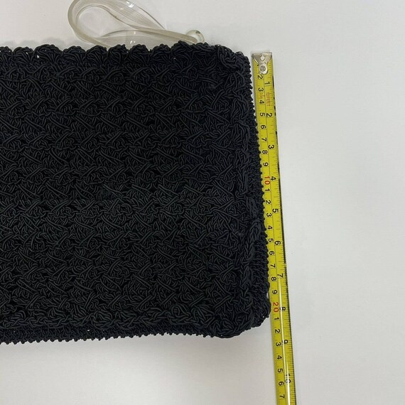 Vtg Women's Black CORDE Woven Knit 30's 40's Clut… - image 6