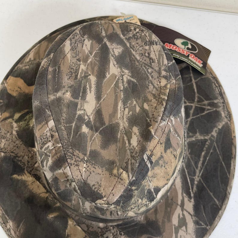 Vintage Mossy Oak Safari Hat Mens L Camo Wide Brim Hunting Outdoor Made in USA image 5