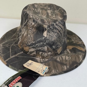Vintage Mossy Oak Safari Hat Mens L Camo Wide Brim Hunting Outdoor Made in USA image 6