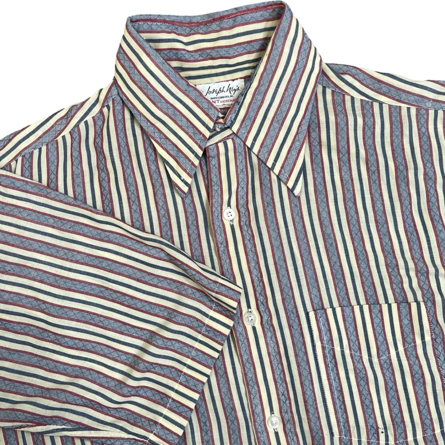 Vintage 70s Striped Collared Shirt - Etsy